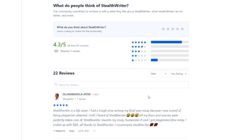 stealth writer AI review