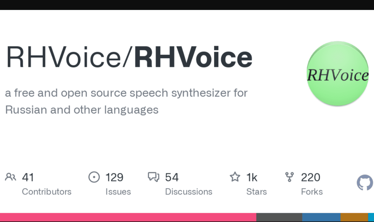 Open-source RHVoice TTS - Source: GitHub