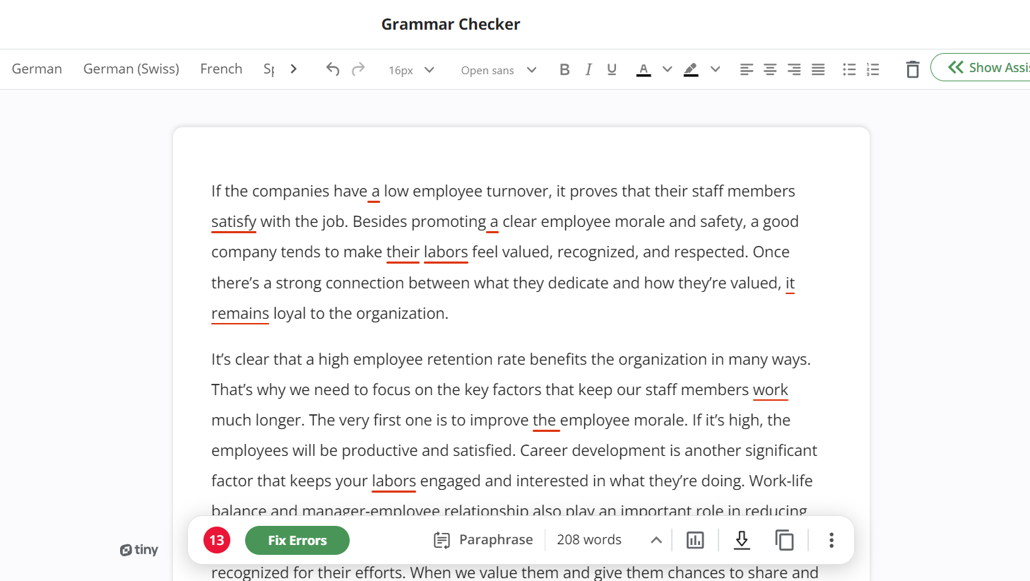 Quillbot Grammar Checker Performance