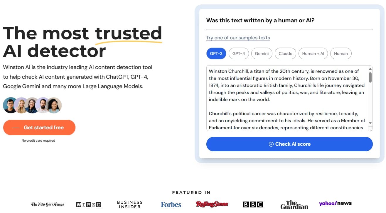 Winston AI: The most trusted AI detector for Teachers