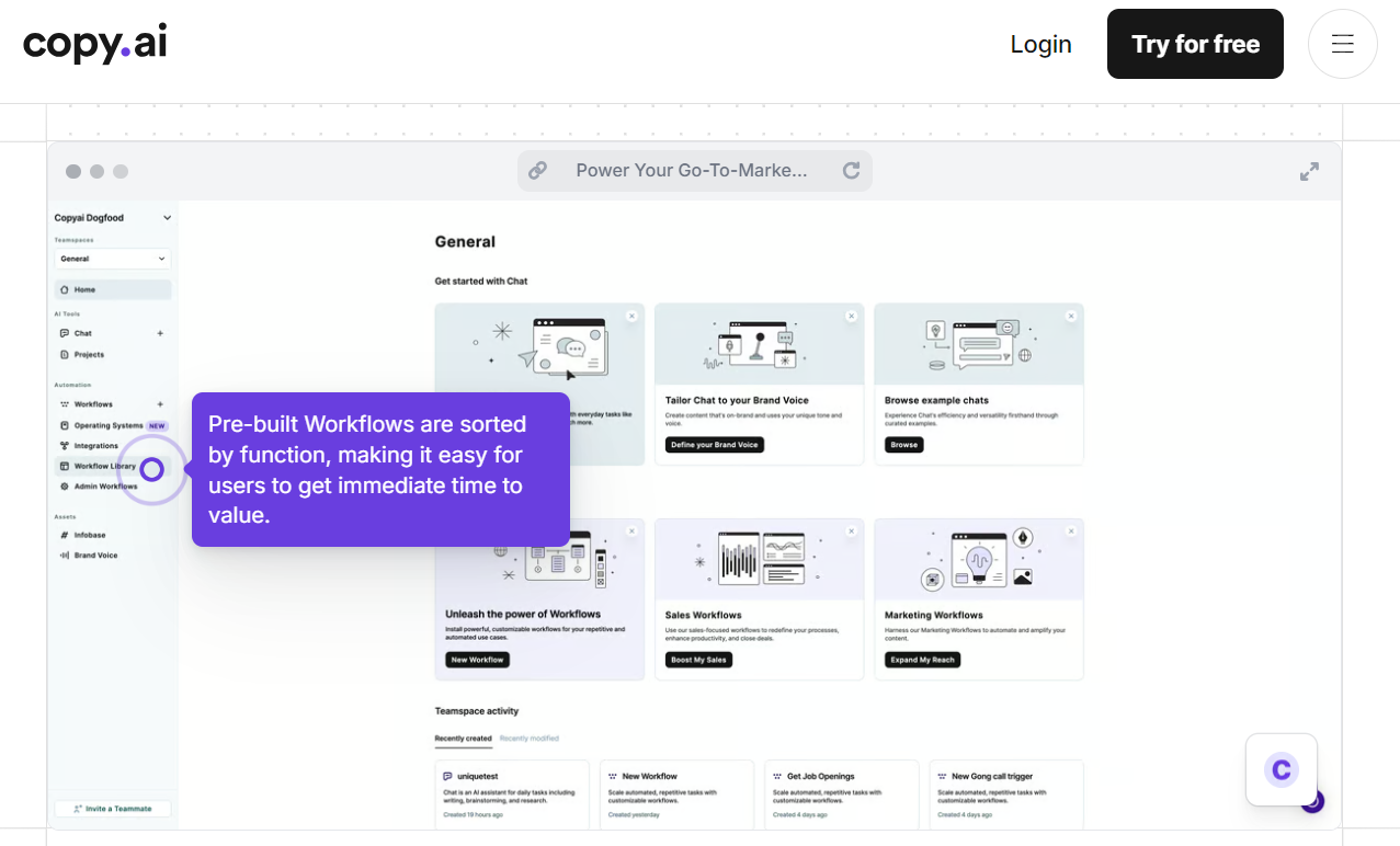 Copy AI Dashboard - Best Free AI Writer