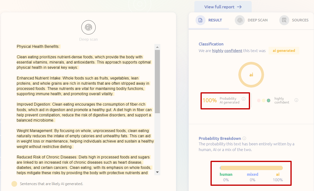 Testing GPTZero AI Detection