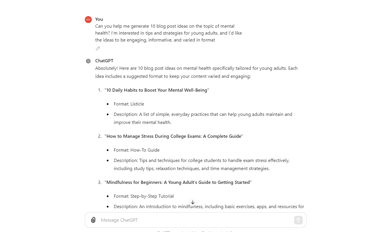 Using ChatGPT To Generate Blog Ideas