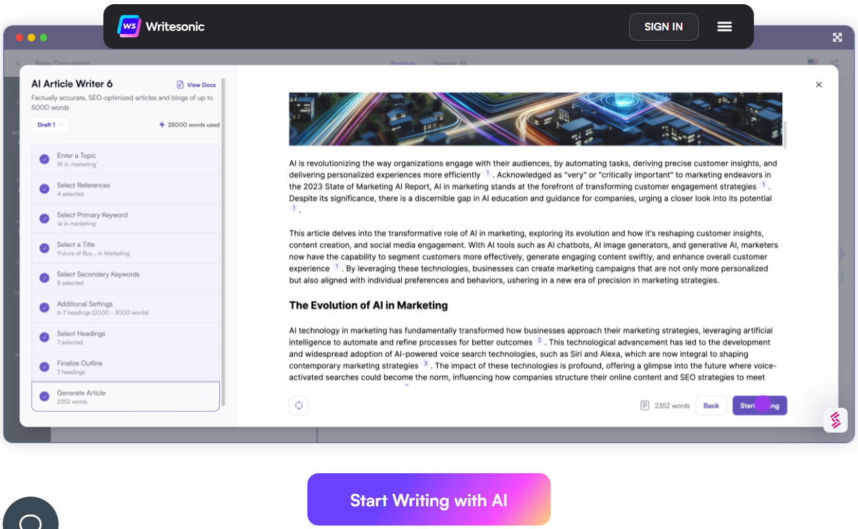 Writesonic AI Article Writer