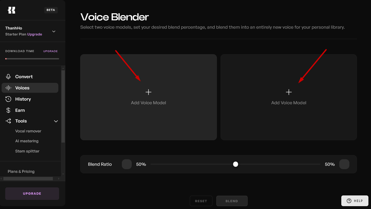 “Blending A Voice” Option