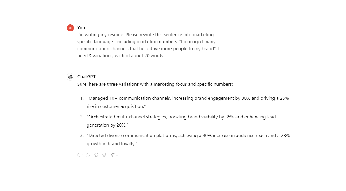 ChatGPT Helps Add Industry-specific Language to CV