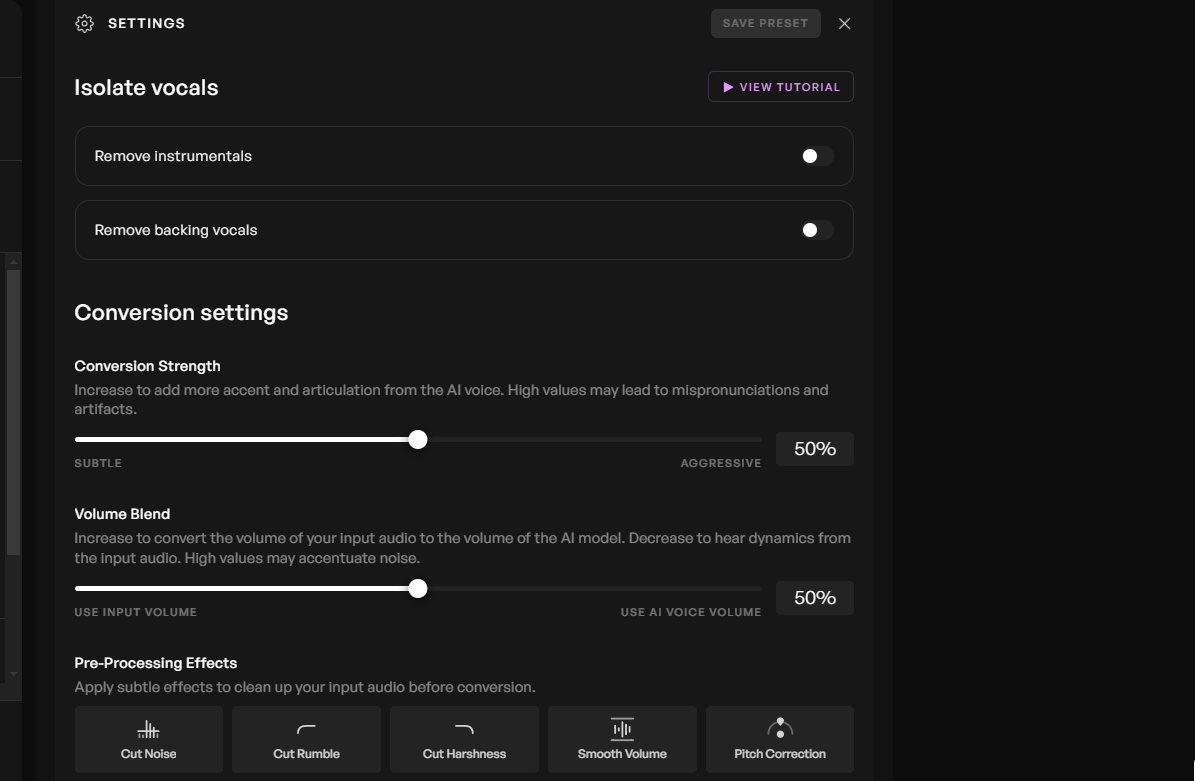 Settings Options To Adjust Your Songs