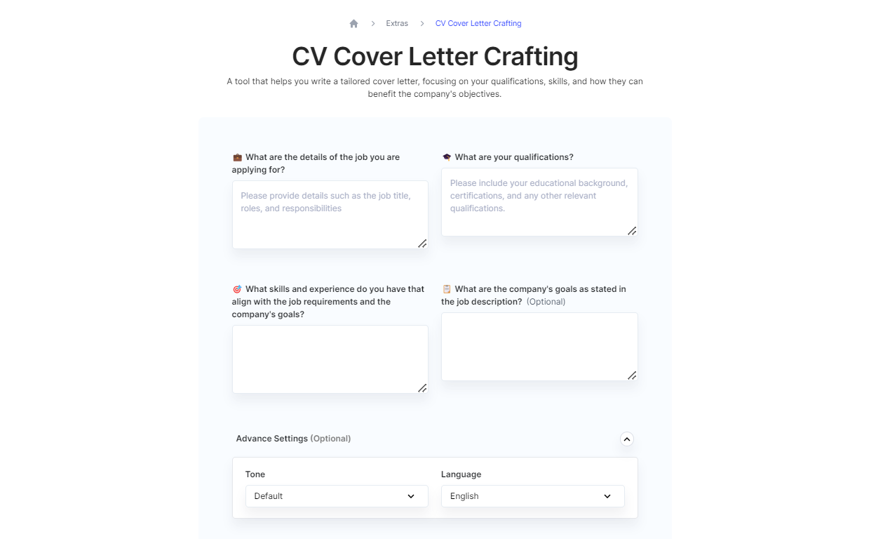 The CV Cover Letter Crafting Feature of GravityWrite