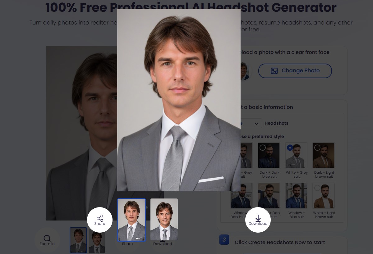 Vidnoz Professional AI Headshot Generator