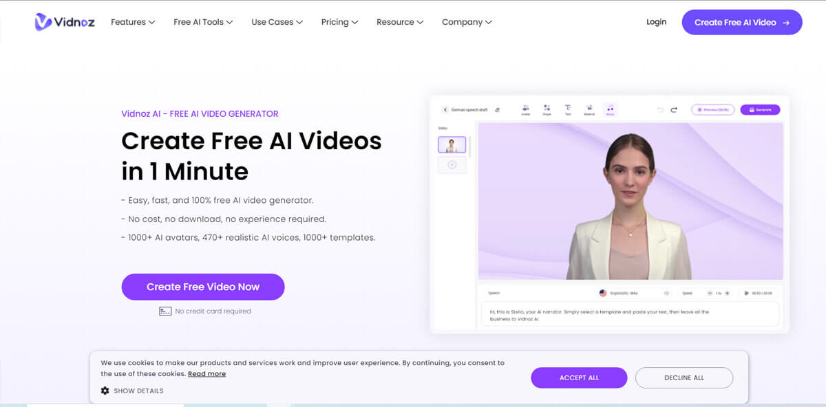 Vidnoz AI Voice - #1 Free Baldi Text To Speech Online Tool