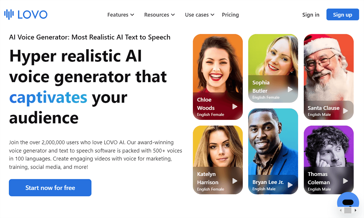 LOVO - Best Celebrity AI Voice Generator