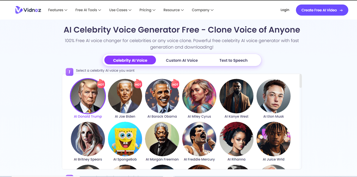 Vidnoz AI Voice Cloner - Best for Realistic AI Voice