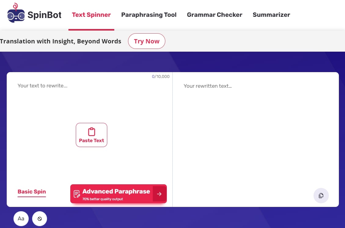 SpinBot text spinner tool