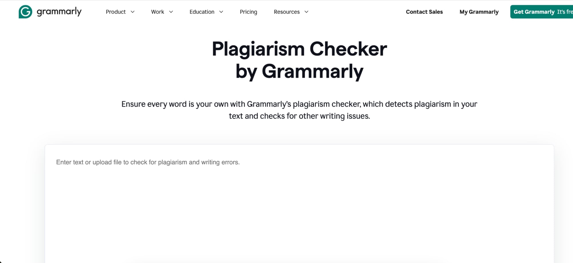 Grammarly plagiarism checker