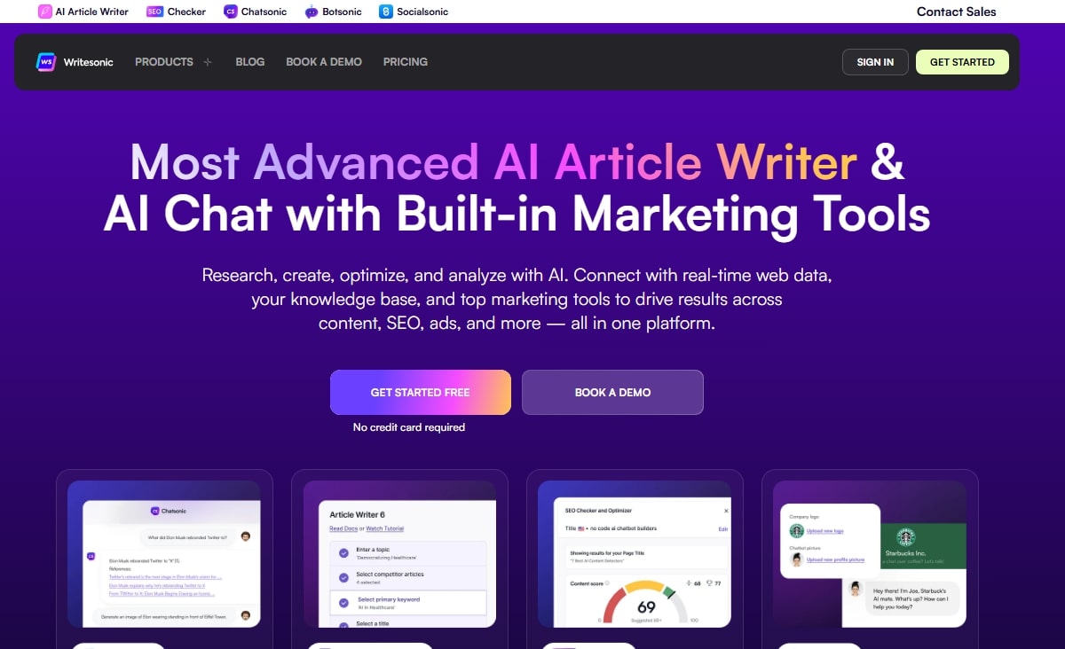 Writesonic - Best for Blog content writing