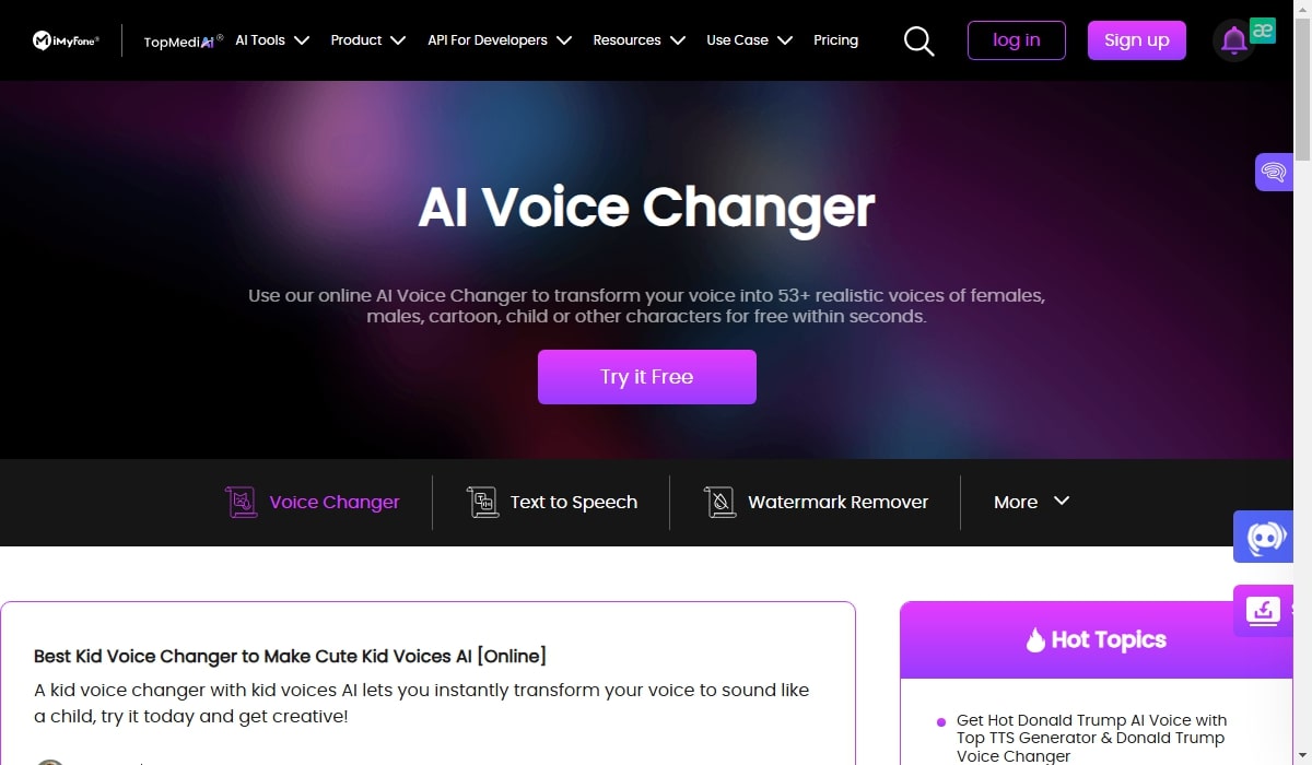 TopMediai for voice cloning