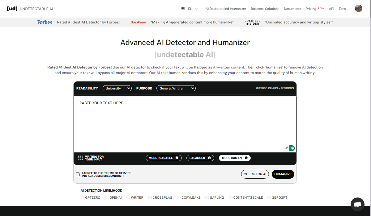 Undetectable AI - Best Alternative for Humanizing Content