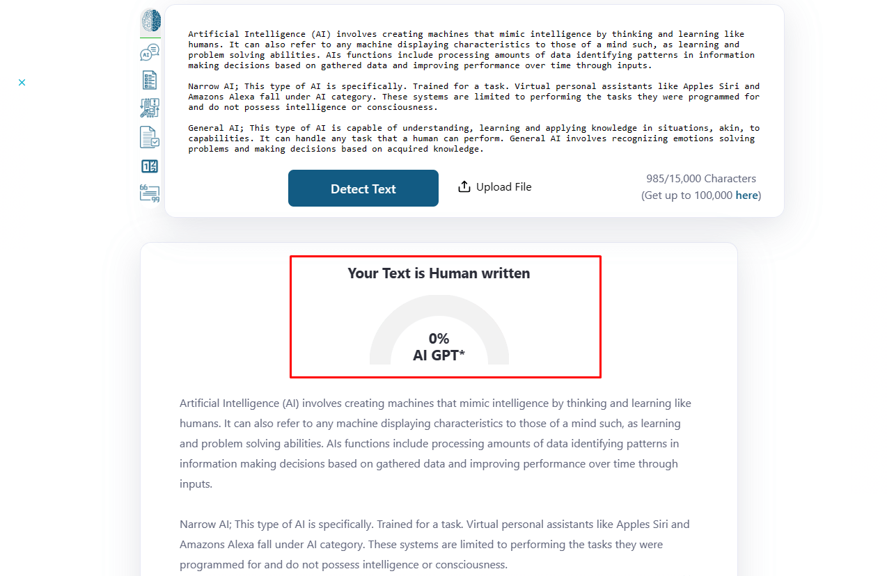 Undetectable AI Result Tested On Zerochatgpt