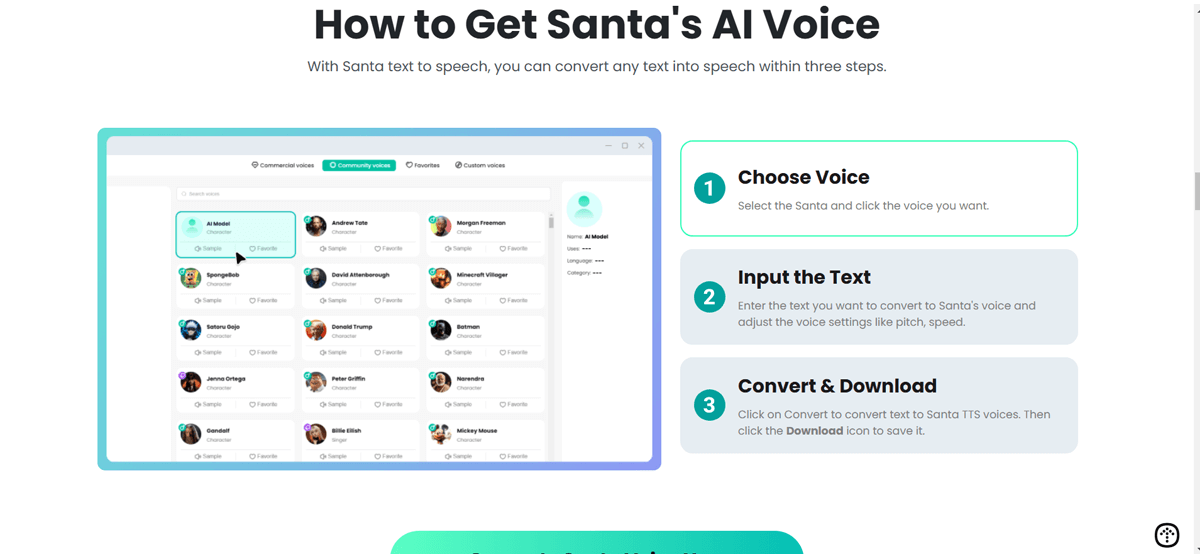 Creating a Santa Claus voice generator for text-to-speech