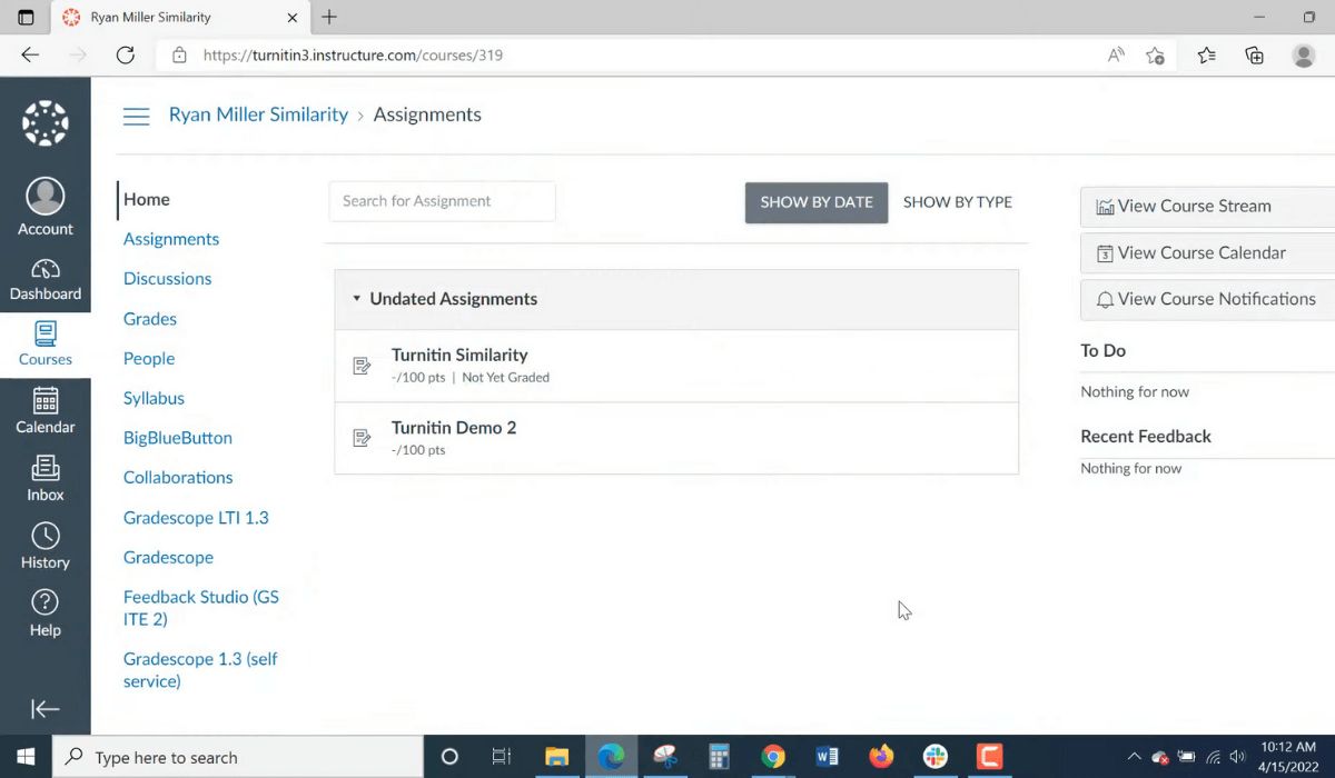 Turnitin integration with Canvas
