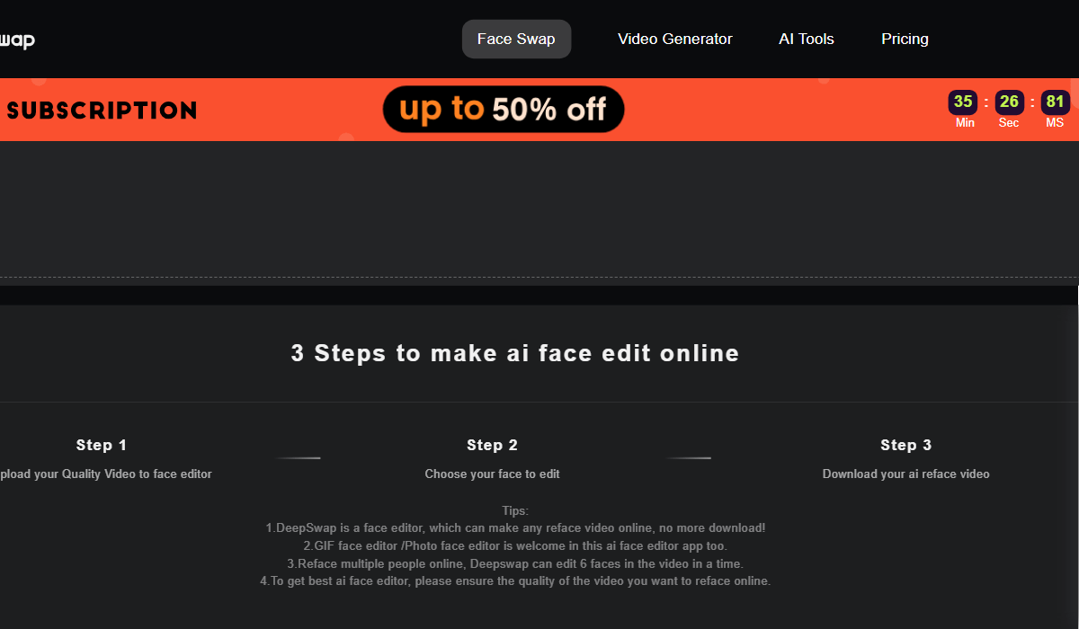 3 Steps to make AI face edit online