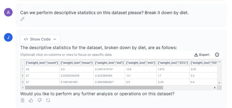 Julius AI Review - “Perform Advanced Analysis” Feature