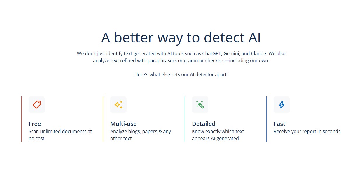 Key features of QuillBot AI detector