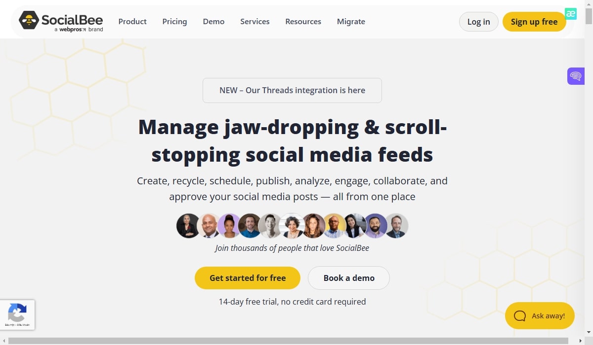 SocialBee - Management Tool for TikTok Channels also the Best Free AI for Tiktok Content Ideas