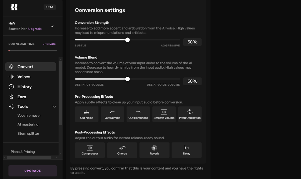 Advanced Settings For Song Conversion 