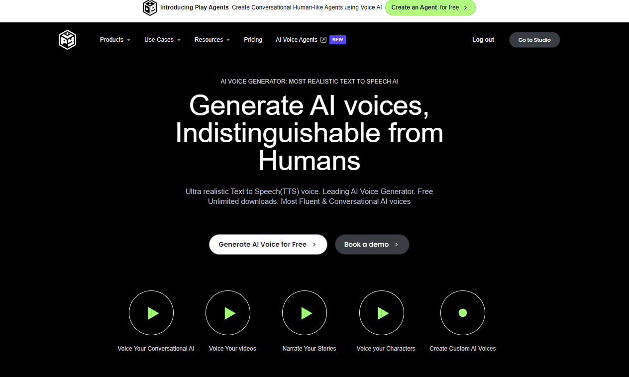 PlayHT - Most Natural-sounding TTS Online Tool