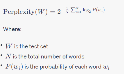 Perplexity's mathematical formula