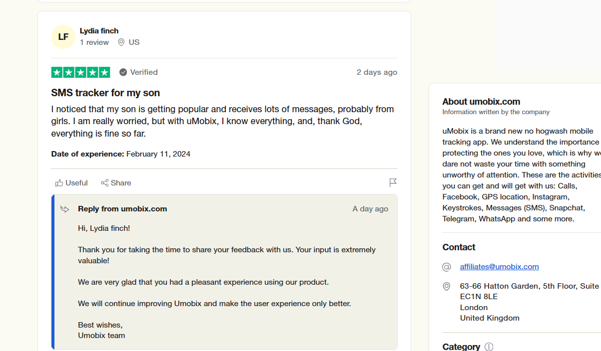 How Users Review uMobix on Trustpilot