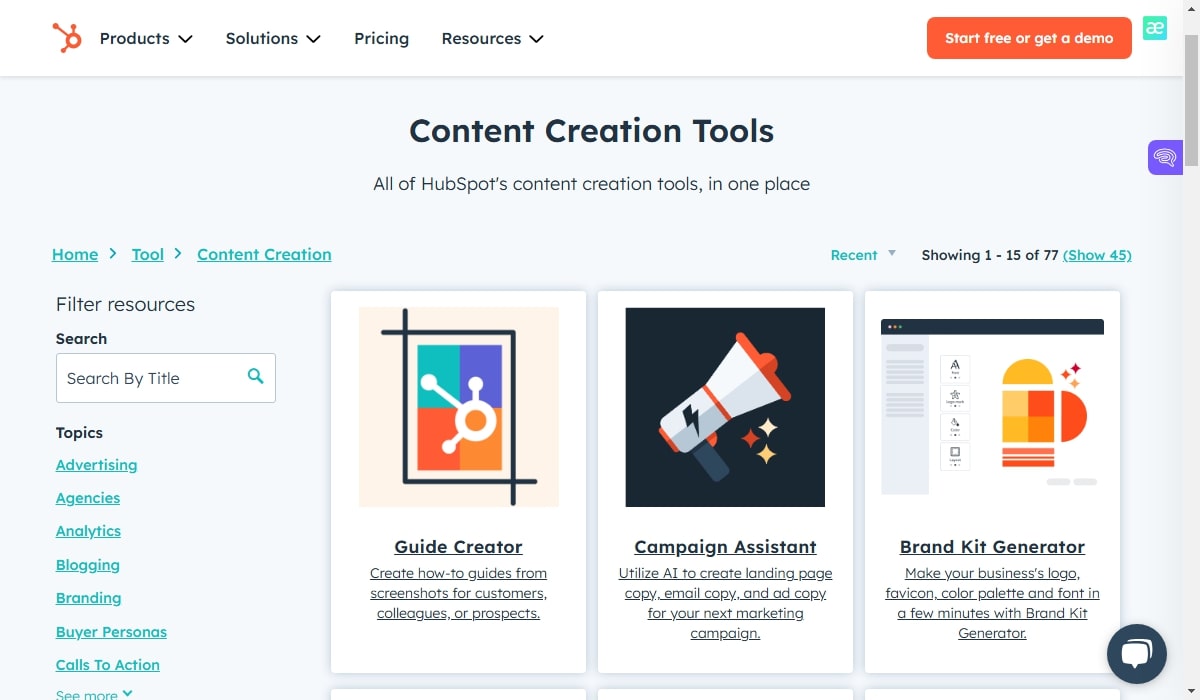 HubSpot - Content Creation Tools