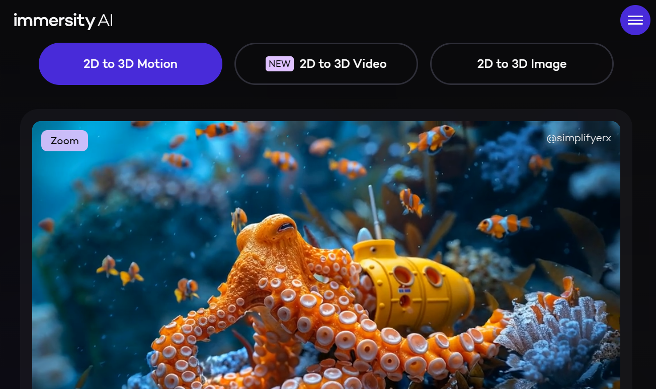 Immersity AI - Best AI Tool to Convert Image and Video to 3D