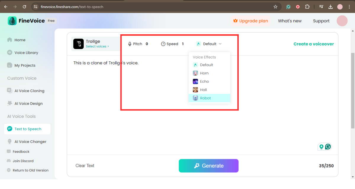 Make Trollge AI Voice for Your TTS by FineVoice