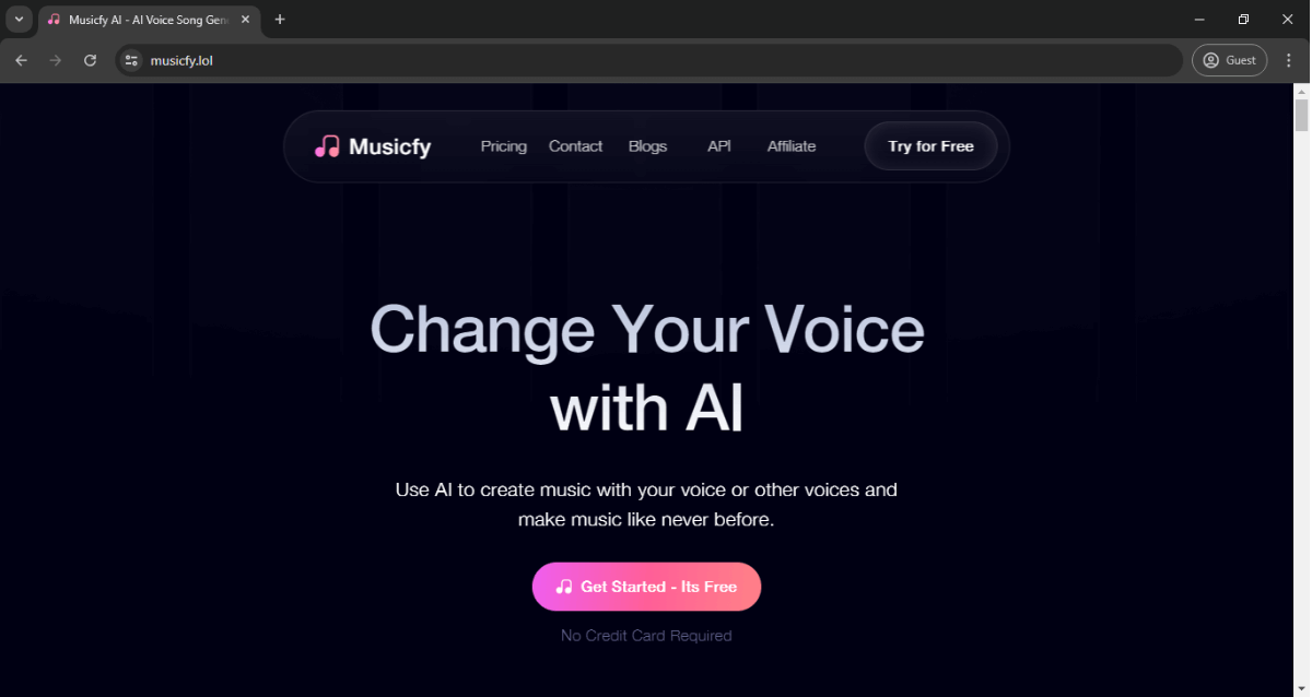 Musicfy can be used for your voice and music projects