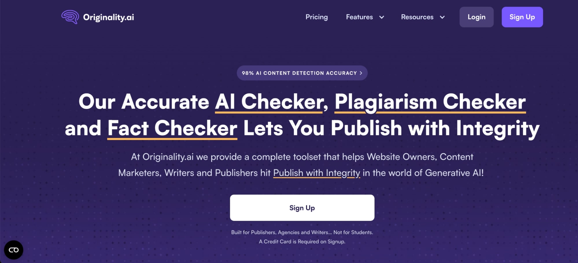 Originality AI plagiarism Checker