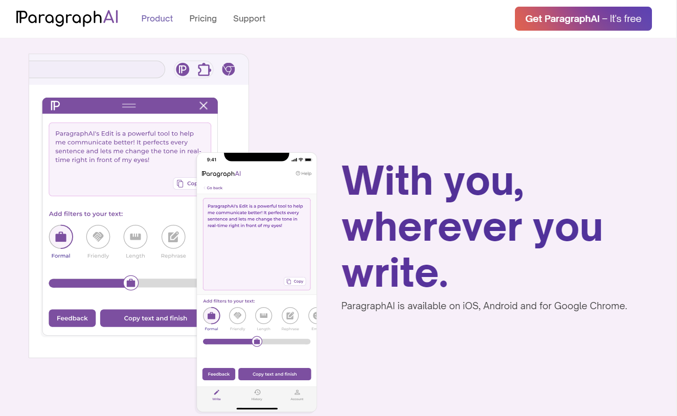 Paragraph AI -  Best Free AI Writer