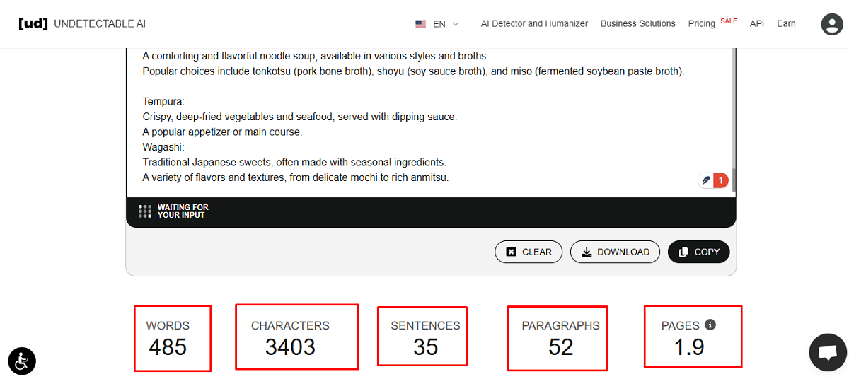 Paste Into Undetectable AI Box To Count Words