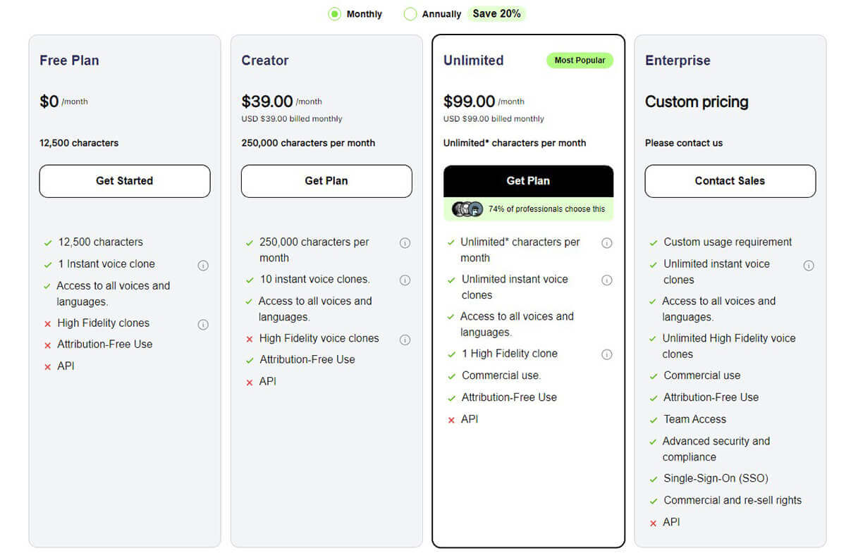 PlayHT Studio Pricing Plan