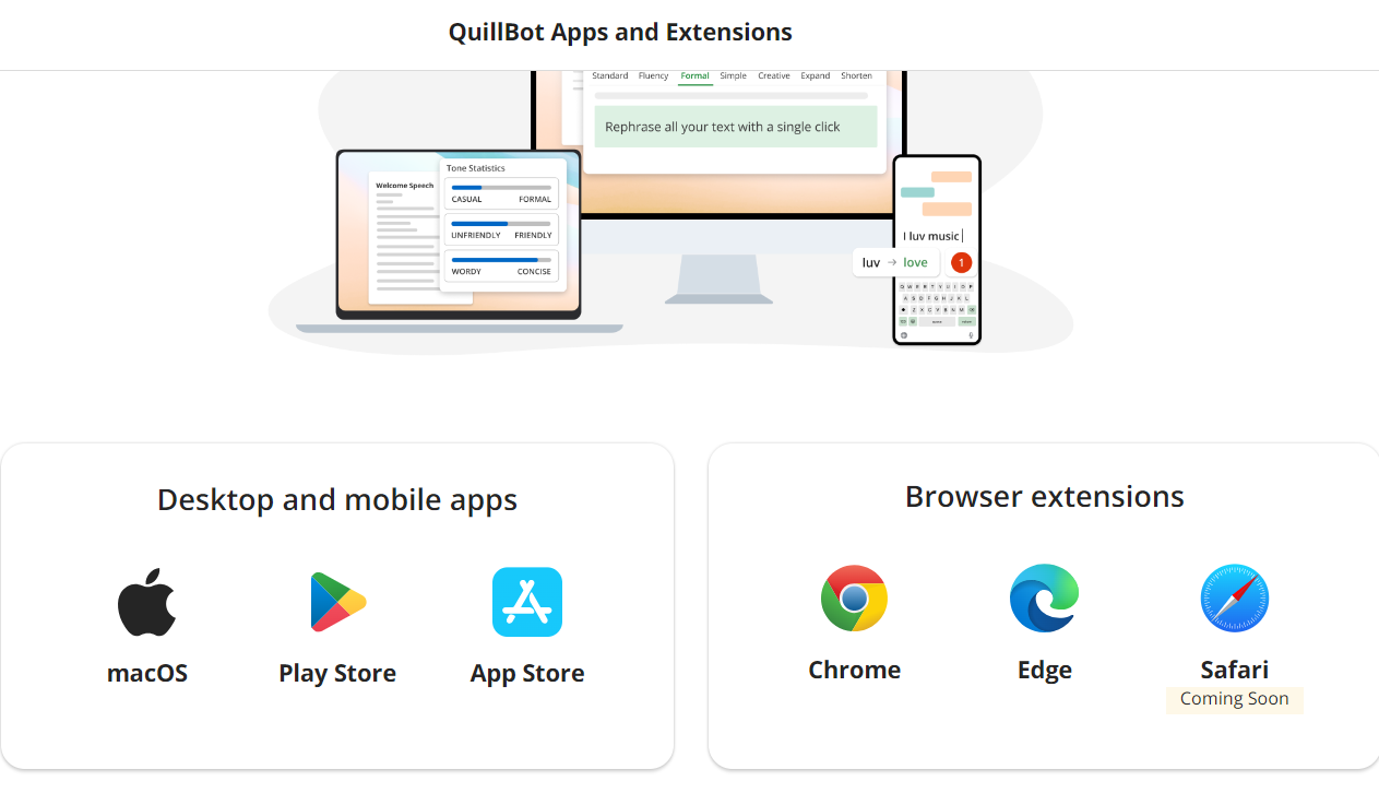 QuillBot Apps And Extensions