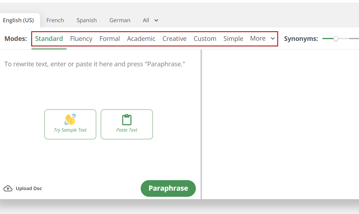 QuillBot vs. Wordtune - Rewriting Modes of QuillBot