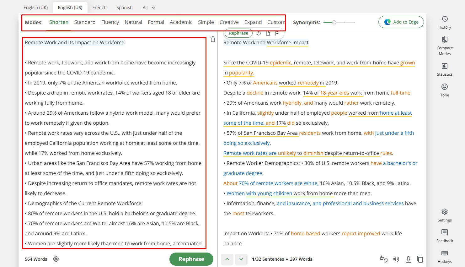 Using QuillBot to Summarize Articles