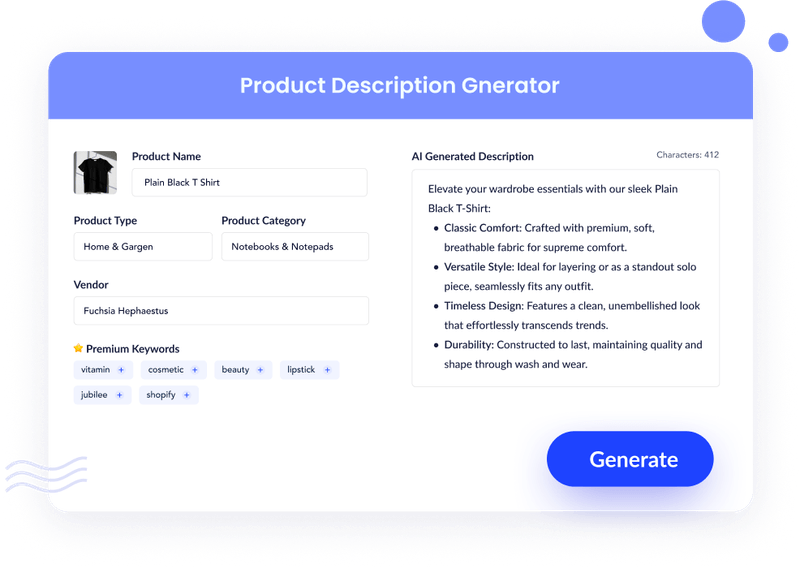 Smarli generates high-converting product descriptions