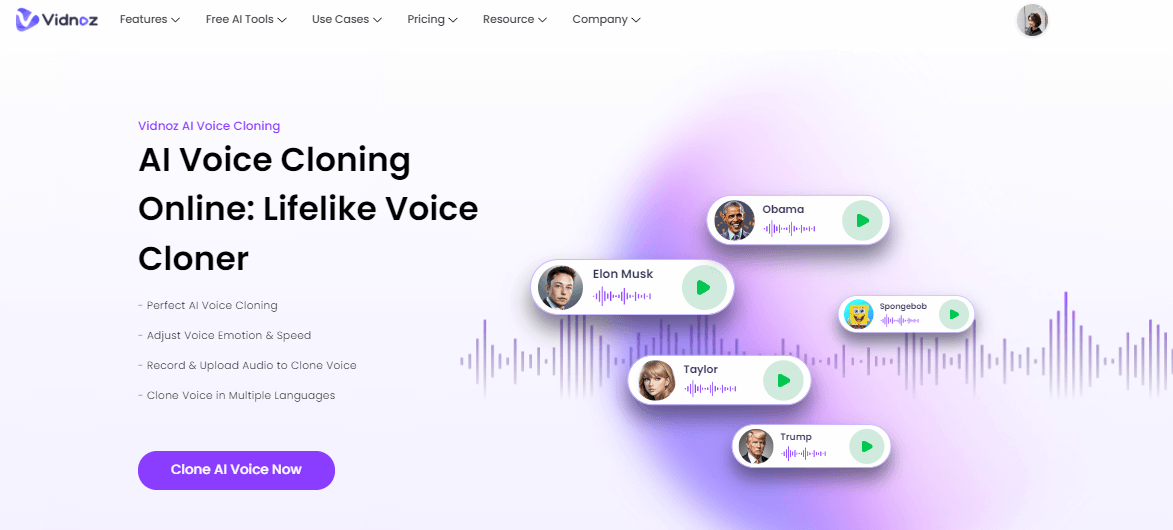 Vidnoz Voice Cloning