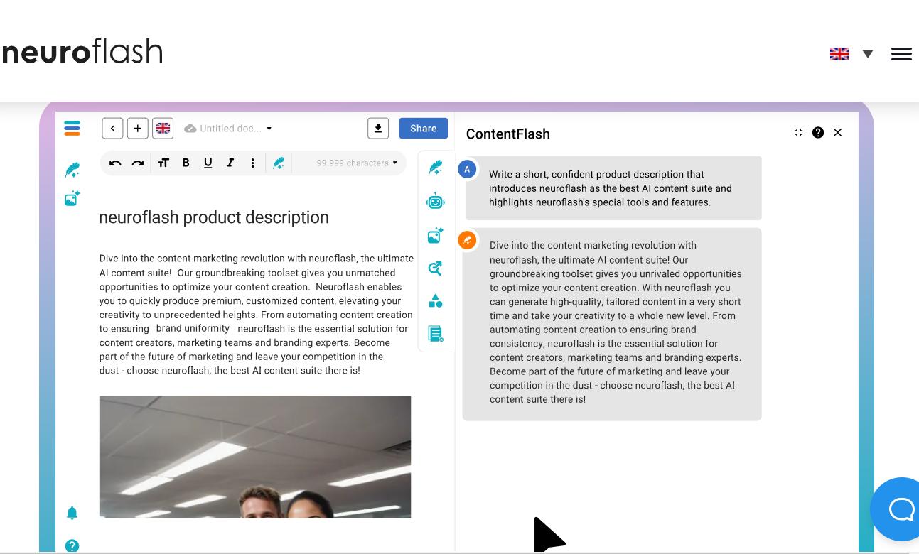 The Contentflash Feature of Neuroflash