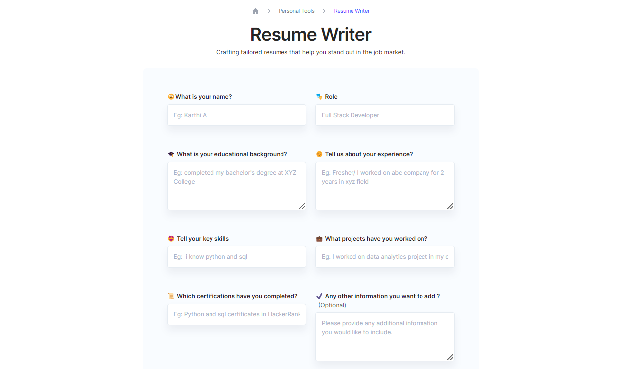 The Resume Writer Feature of GravityWrite