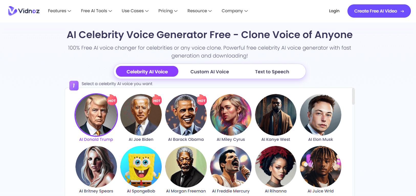 Vidnoz Custom AI Voice - #1 Free Yoda Voice Generator Online 