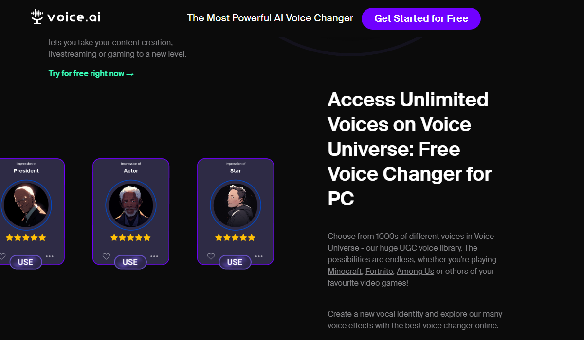 Voice.ai - Best for real-time voice modulation for gaming