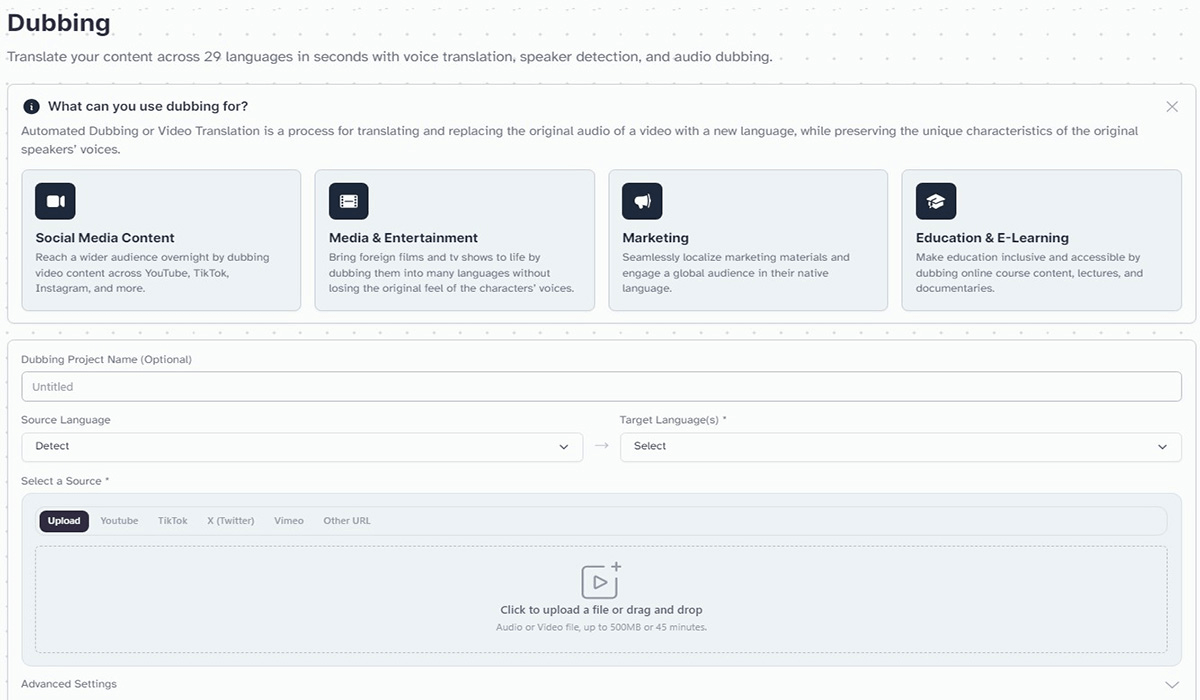 Elevenlabs's AI Dubbing